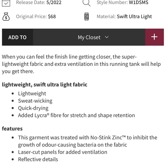 NWT Lululemon Charged Indigo Swift Ventilated Running Tank Size 4 - Picture 3 of 10